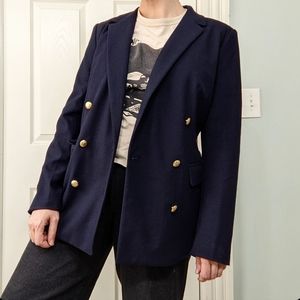 Gap Double-Breasted Blazer Size 10 Navy Blue